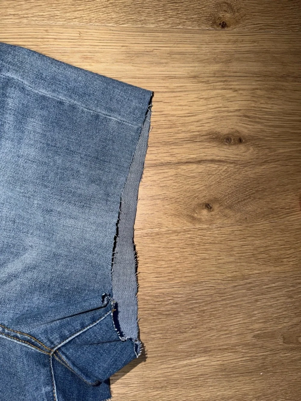 Never worn Judy Blue Light Denim Cutoff Shorts; *have been cut additionally* - Picture 5 of 6